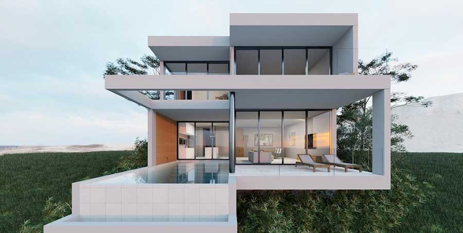 Off-Plan Stand-Alone Contemporary 3-Bed 265 Sqm Sea View Pool Villa, Plai Laem